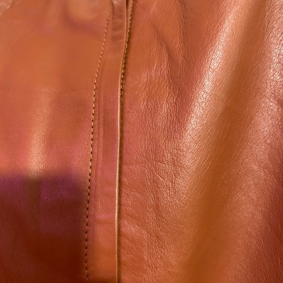 Brown Genuine Leather Skirt - Picture 6 of 10